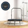 48" Rebounder Trampoline for Adults, Foldable Mini Trampoline with Adjustable Handle Bar for Indoor Outdoor, Blue