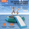 Inflatable Water Bouncer, 10ft Recreational Water Trampoline, Portable Bounce Swim Platform with Slide, 3-Step Ladder & Electric Air Pump