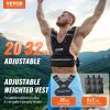 Adjustable Weighted Vest, 20-32lb Weight Vest with 6 Ironsand Weights and Reflective Stripe, Body Weight Vest Exercise Set for Men Women