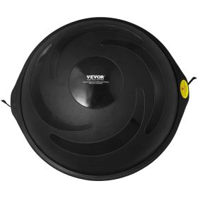 Half Exercise Ball Trainer, 26 inch Balance Ball Trainer, 1500lbs Capacity Stability Ball, Yoga Ball with Resistance Bands & Foot Pump (Top Non-Slip Texture: Crescent Pattern, Color: Black)